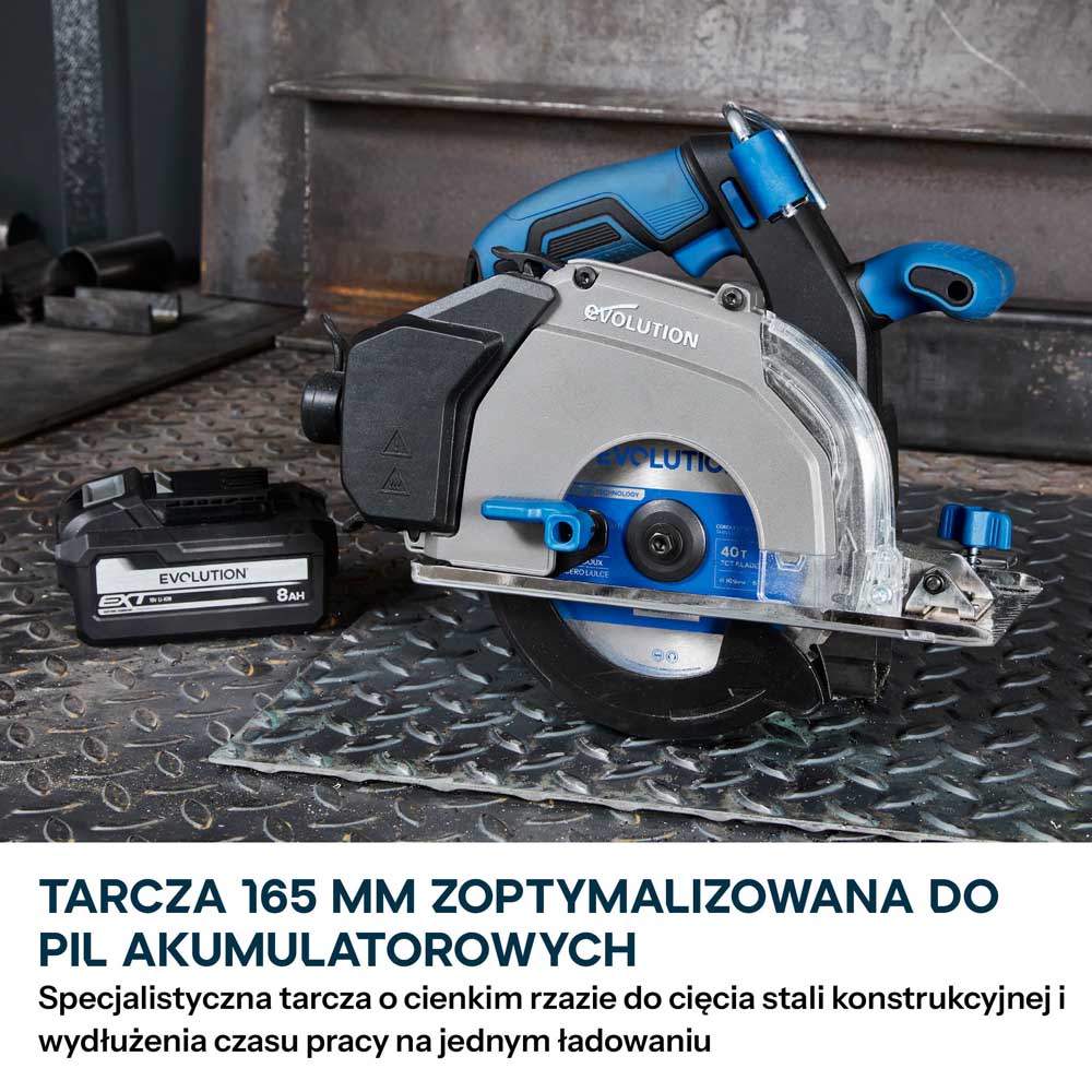 Evolution Tarcza do cięcia stali 165 mm Ø165 x 20 mm, 40-zębowa TCT do pilarek tarczowych