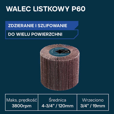 Evolution P60 Rolka lamelkowa ścierna do satyniarek 120 x 100 mm
