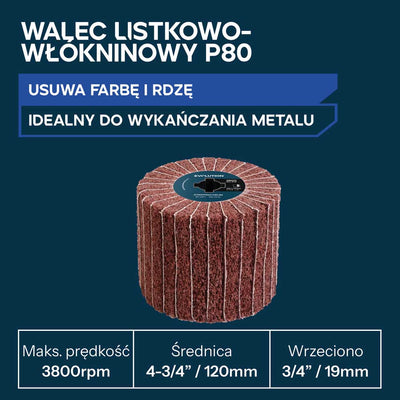 Evolution P80 Rolka ścierna przekładana do satyniarek 120 x 100 mm