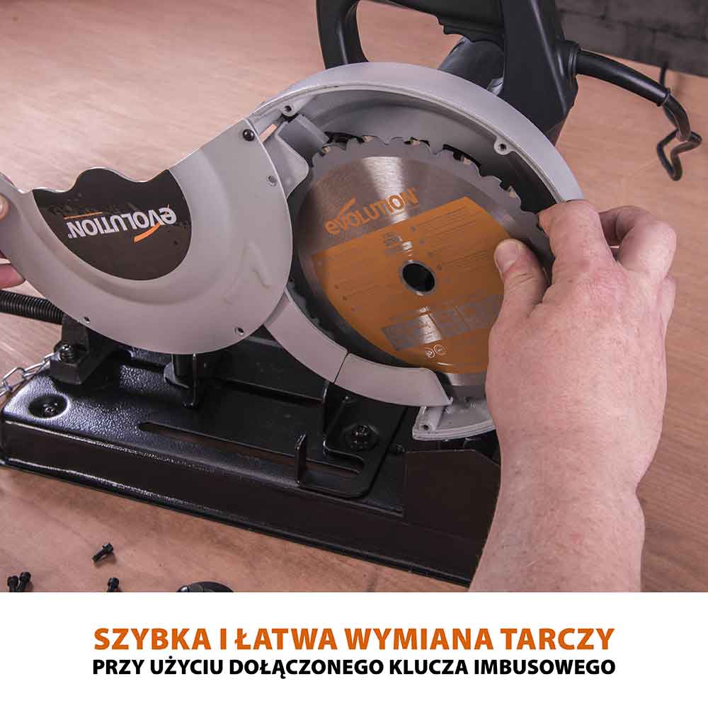 Przecinarka do metalu Evolution RAGE4 185 mm z tarczą wielomateriałową