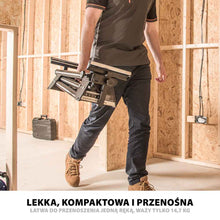 Piła ukośnicaEvolution R255SMS+ 255 mm z wielomateriałową tarczą TCT + stojak