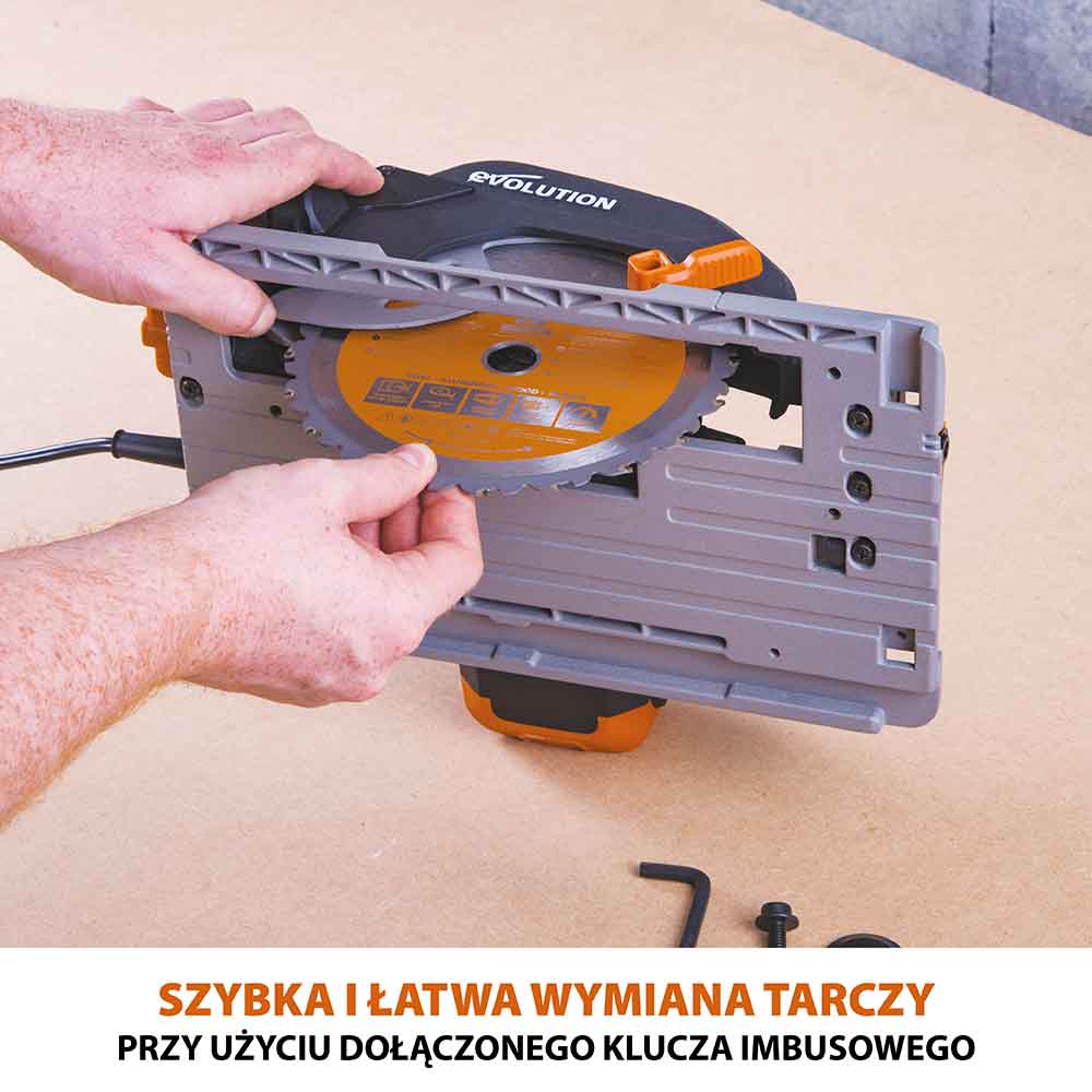 Piła tarczowa Evolution R185CCSX+ 185mm + Szyna prowadząca ST1400-G2 1,4m (700 mm x 2)