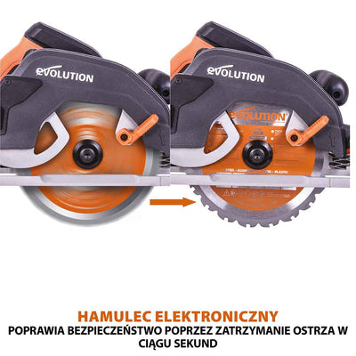Piła tarczowa Evolution R185CCSX 185mm + Szyna prowadząca ST1400-G2 1,4m (700mm x 2)