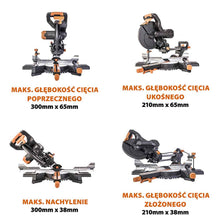 Piła ukośnica Evolution R210SMS-300+ 210 mm z wielomateriałową tarczą TCT