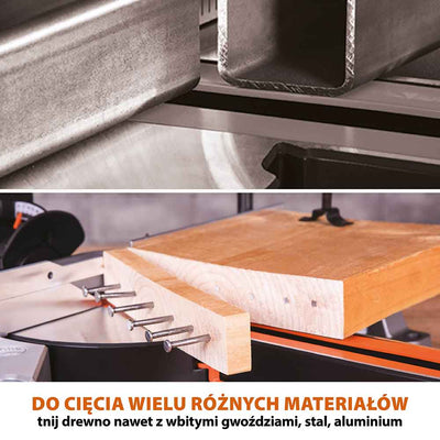 Piła ukośnica Evolution R210SMS-300+ 210mm z wielomateriałową tarczą TCT + stojak