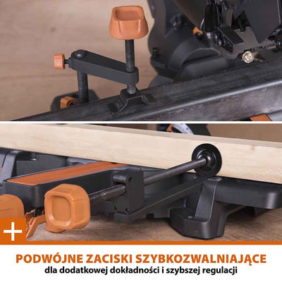 Piła ukośnica Evolution R210SMS-300+ 210mm z wielomateriałową tarczą TCT + stojak