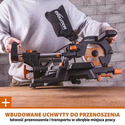 Piła ukośnica Evolution R210SMS-300+ 210 mm z wielomateriałową tarczą TCT