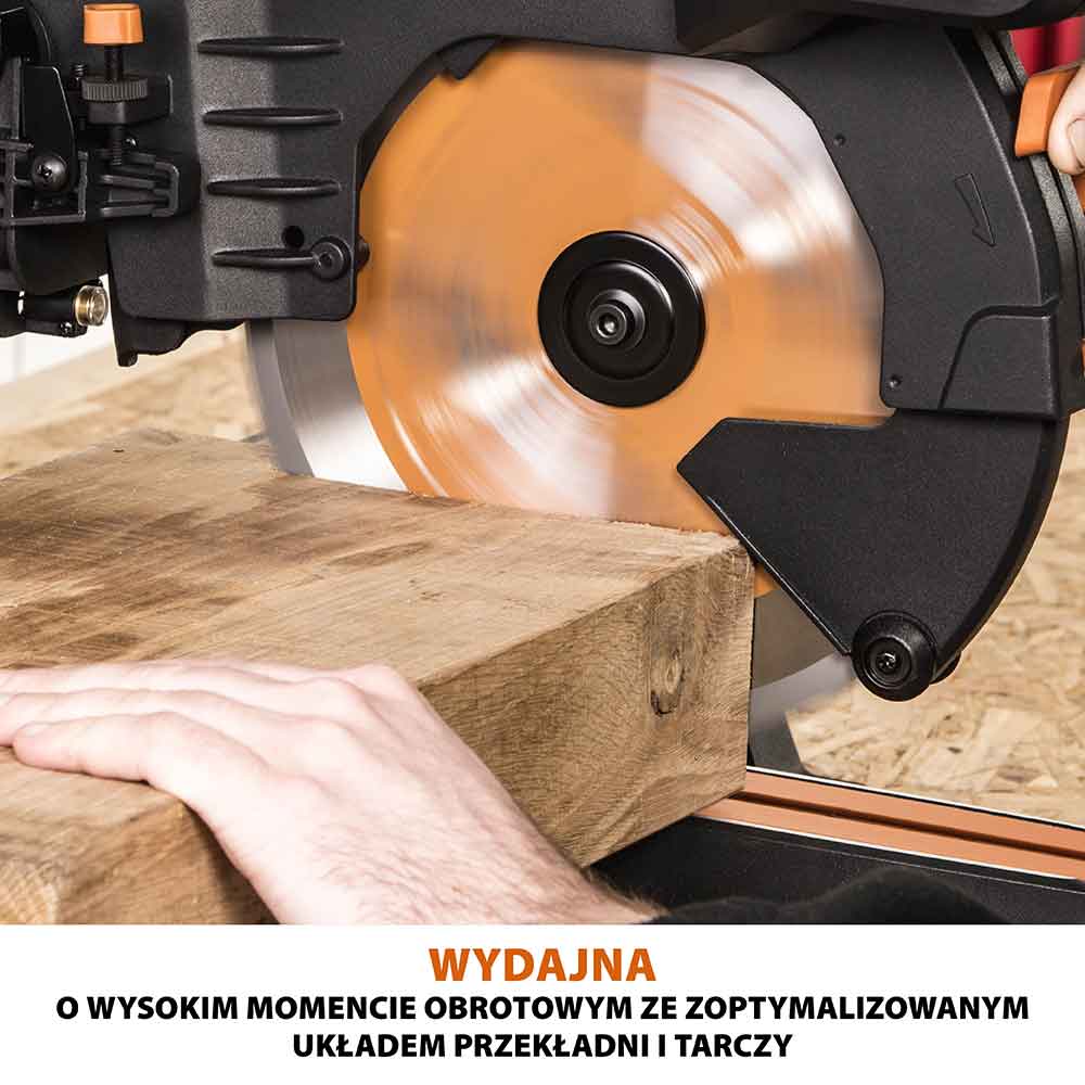 Piła ukośnica Evolution R255SMS-DB+ 255 mm z wielomateriałową tarczą TCT + stojak XL