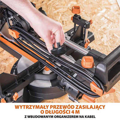 Piła ukośnica Evolution R255SMS-DB+ 255 mm z wielomateriałową tarczą TCT + stojak XL