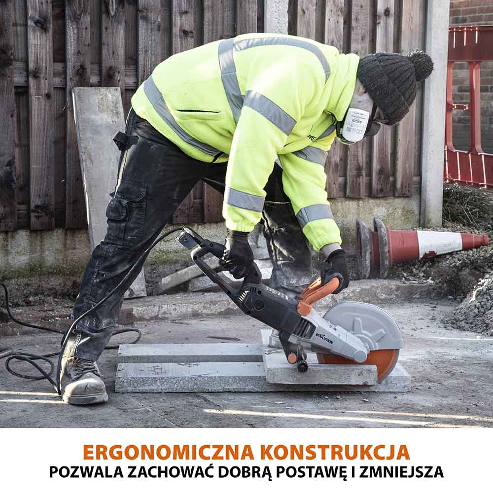 Elektryczna przecinarka tarczowa do betonu Evolution R255DCT 255 mm z tarczą diamentową