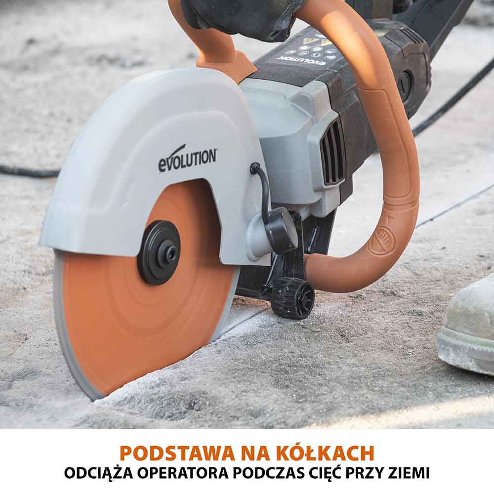 Elektryczna przecinarka tarczowa do betonu Evolution R255DCT 255 mm z tarczą diamentową