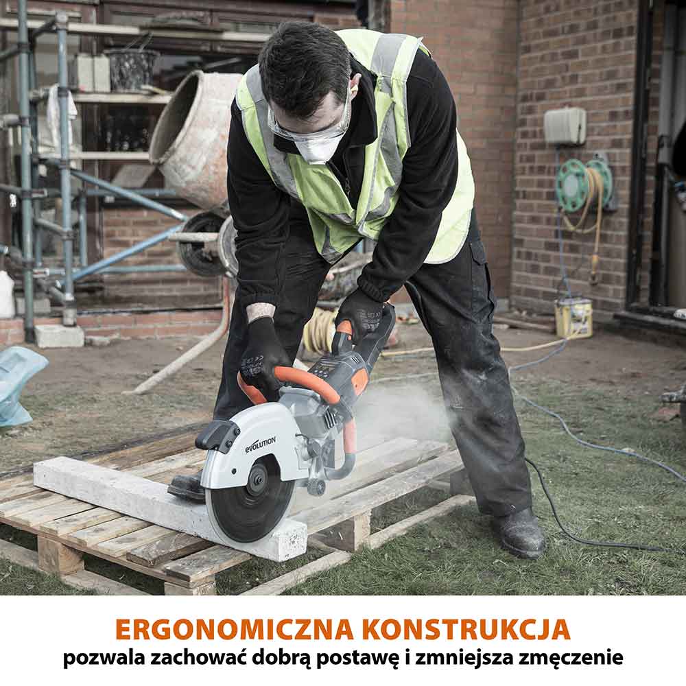Elektryczna przecinarka tarczowa do betonu Evolution R300DCT 300 mm z tarczą diamentową