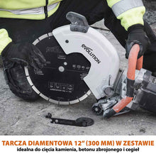 Elektryczna przecinarka tarczowa do betonu Evolution R300DCT 300 mm z tarczą diamentową