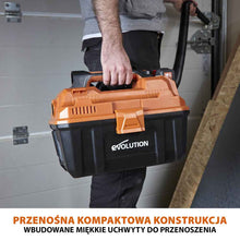 Bezprzewodowy odkurzacz do warsztatu z akumulatorem litowo-jonowym Evolution 18 V EXT Li-Ion R11VAC-Li z funkcją odkurzania na mokro i sucho