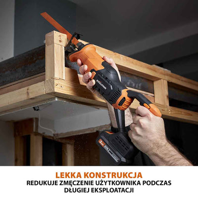 Bezprzewodowa piła szablasta Evolution z akumulatorem litowo-jonowym 18 V EXT Li-Ion R150RCP-Li z tarczą do cięcia różnych materiałów