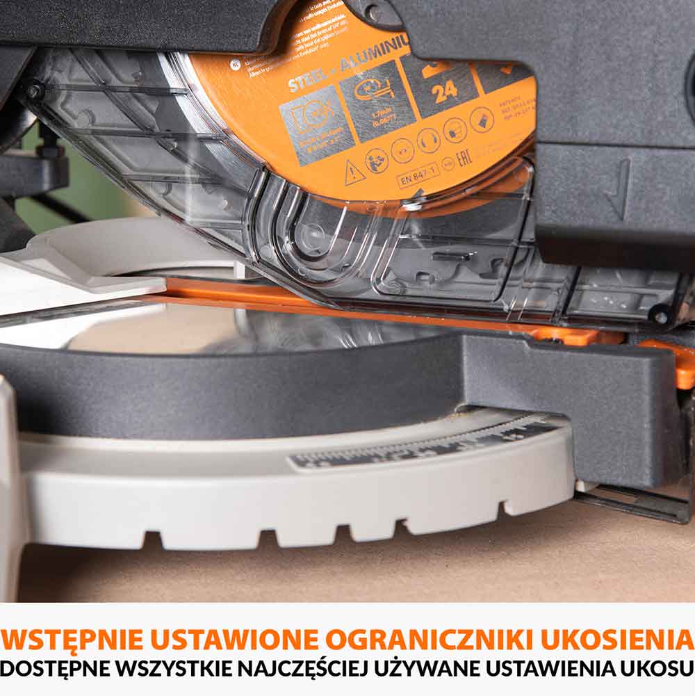 Piła ukośnica/stołowa Evolution R210MTS-G2 210 mm z wielomateriałową tarczą TCT