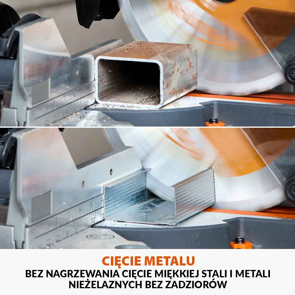 Akumulatorowa piła ukośnica R255SMS-DB-Li 18V EXT Li-Ion 255 mm z wielomateriałową tarczą TCT + stojak XL