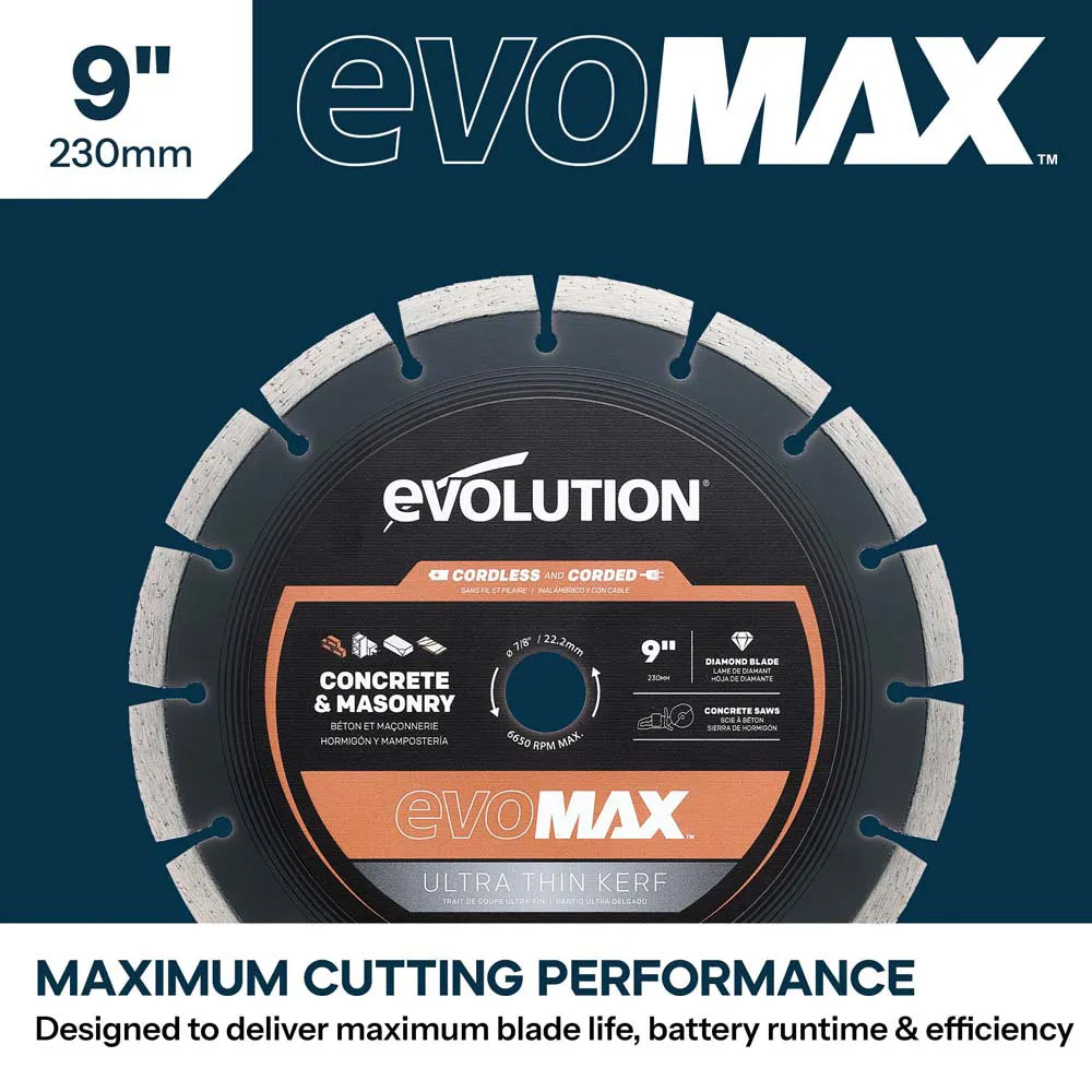 Tarcza diamentowa segmentowa EVOMAX Premium Ultra-Cienka 230 mm, Ø230 x 22,2 mm