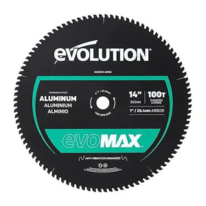Tarcza do pilarki tarczowej do cięcia aluminium Evolution EVOMAX 355 mm Ø355 x 25,4 mm, 100 zębów, węglik wolframu