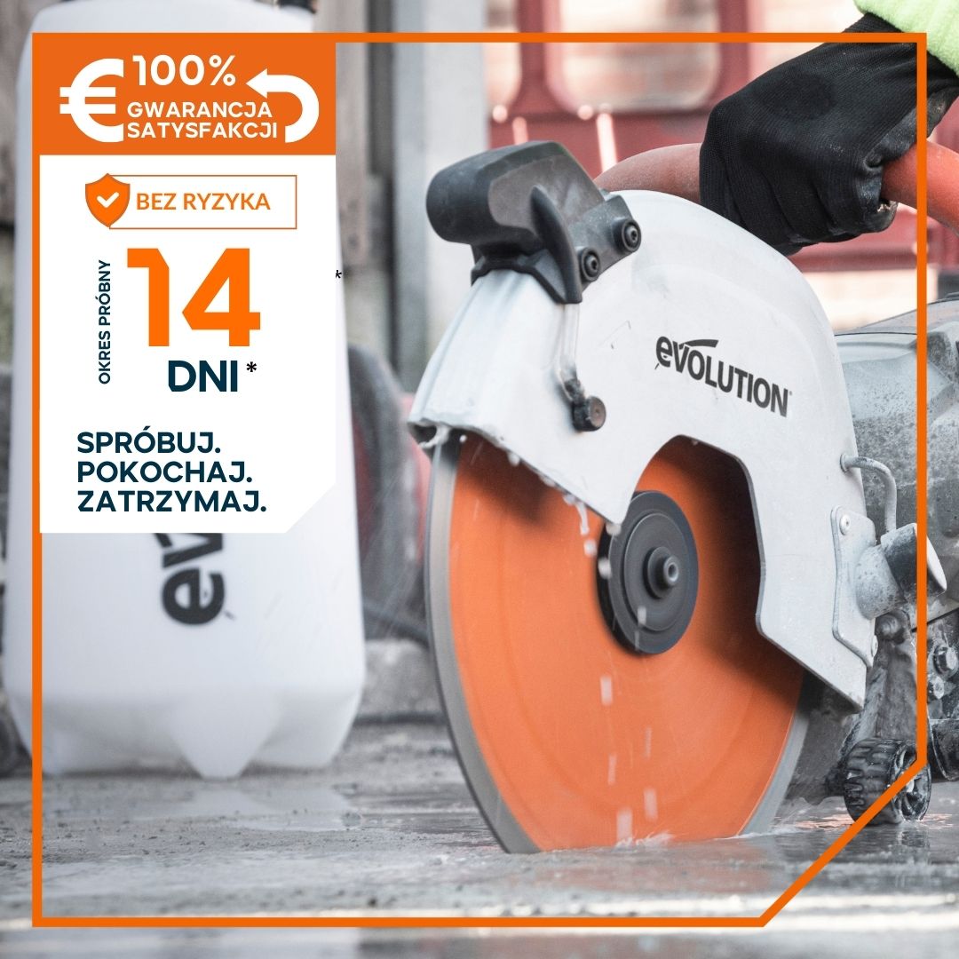 Elektryczna przecinarka tarczowa do betonu Evolution R300DCT+ 300 mm z tarczą diamentową