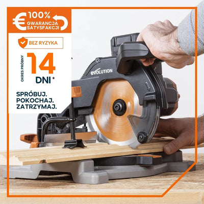 Piła ukośnica ukosowa Evolution R210CMS+ 210 mm z wielomateriałową tarczą TCT