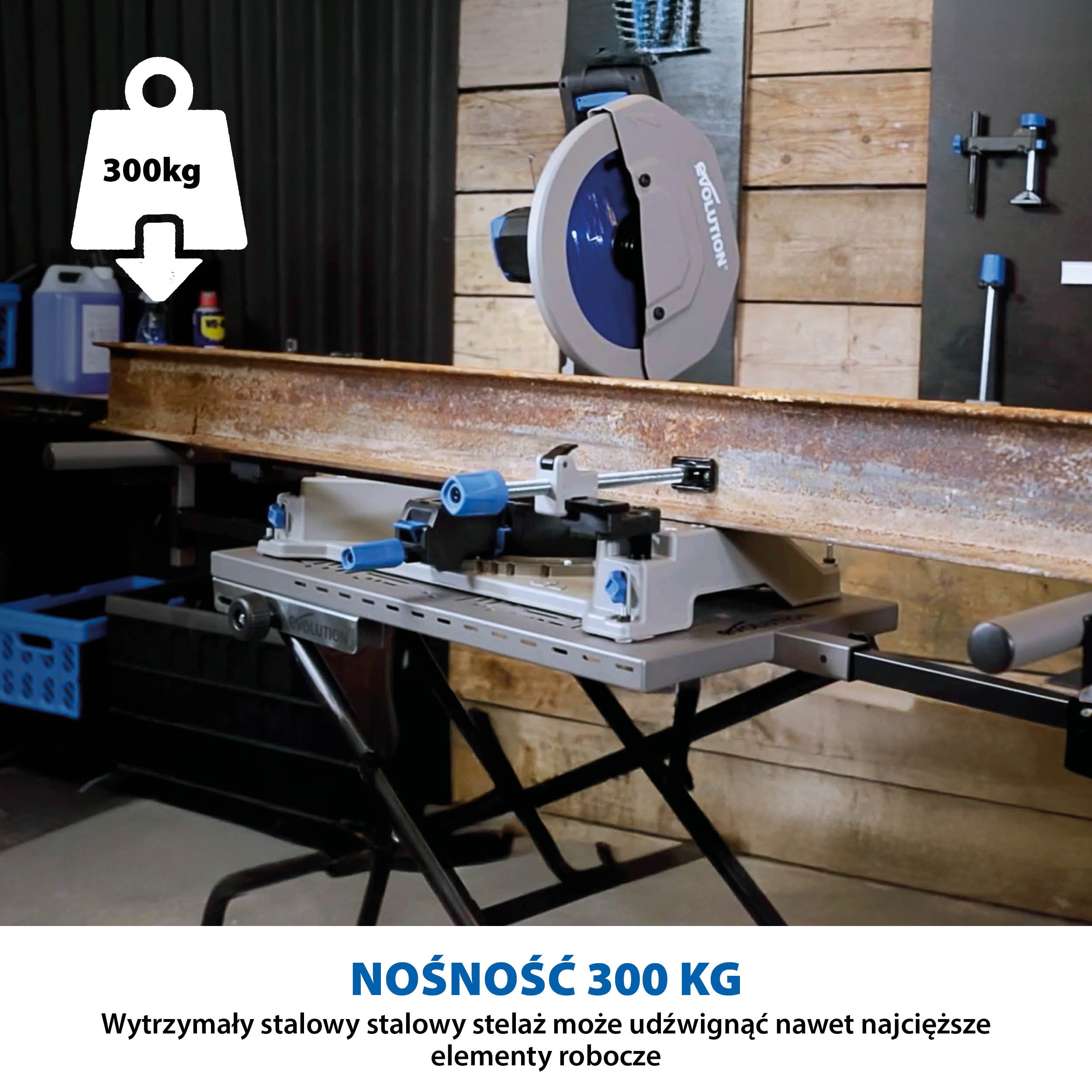 Stojak na kolkach Evolution S355MCS z systemem Powerlift Assist do pil ukosowych