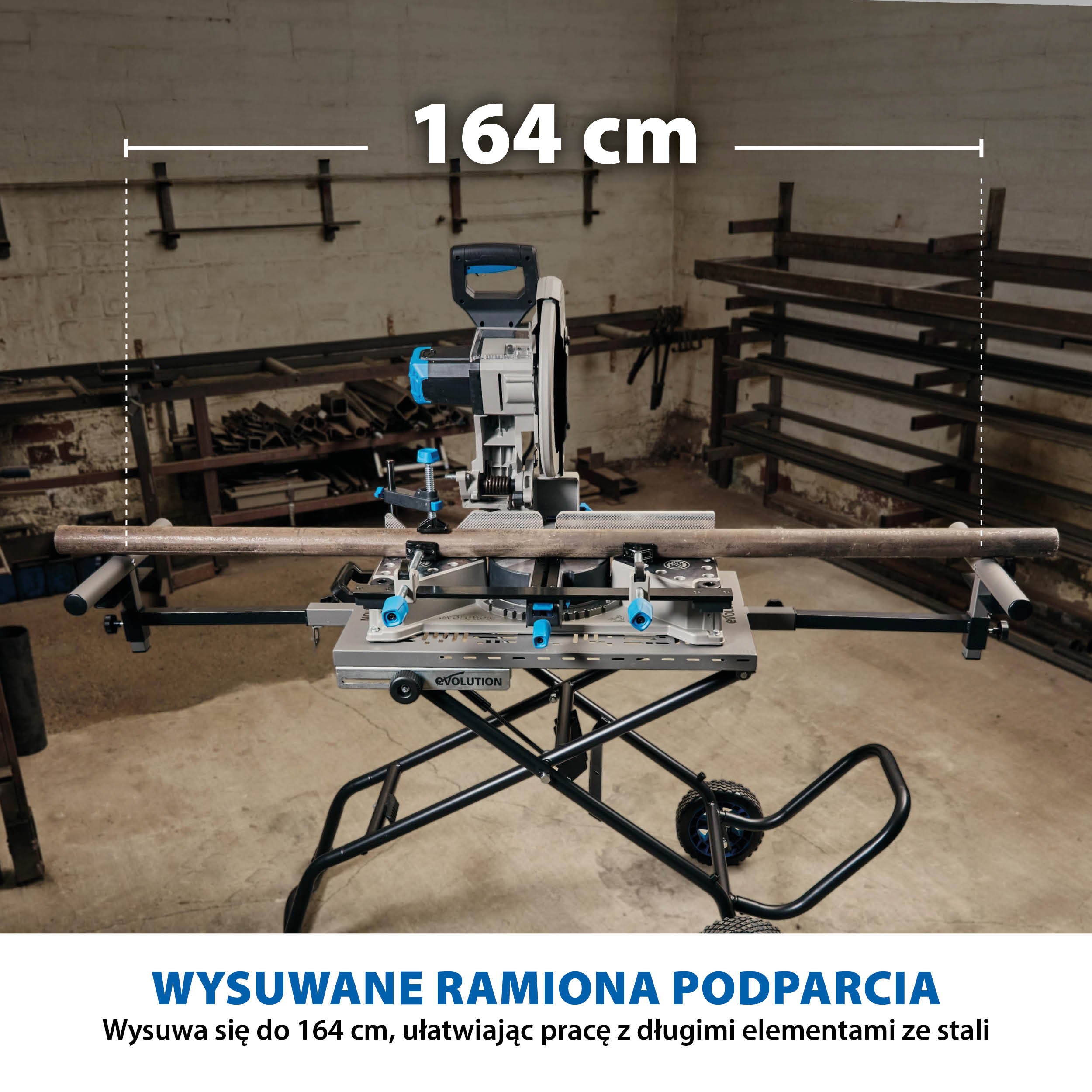 Stojak na kolkach Evolution S355MCS z systemem Powerlift Assist do pil ukosowych