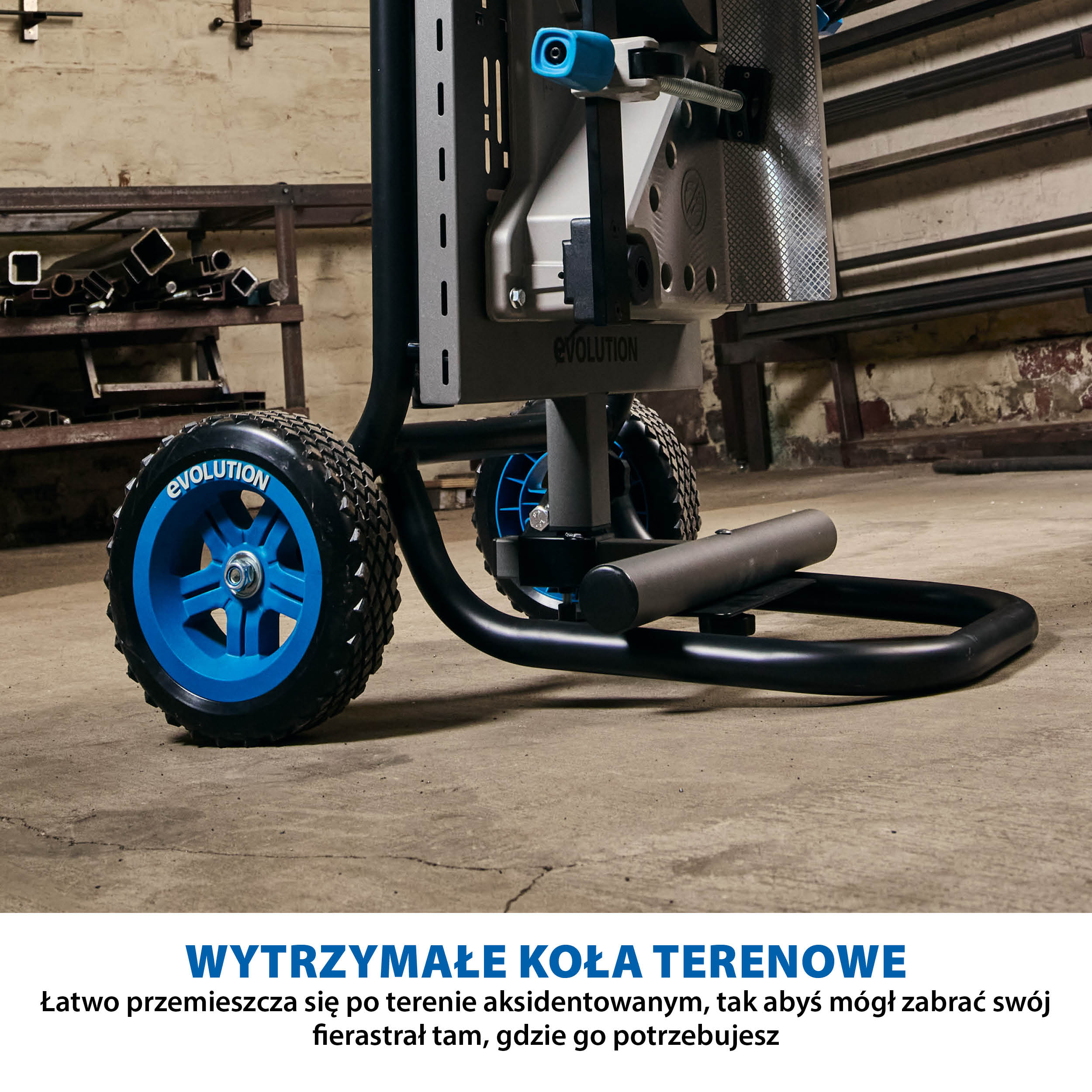 Stojak na kolkach Evolution S355MCS z systemem Powerlift Assist do pil ukosowych