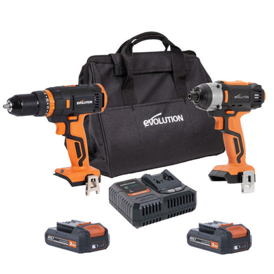 Pakiet wiertarko-wkrętarki Evolution R180IDR-Li + R13CMB-Li + torba PRO