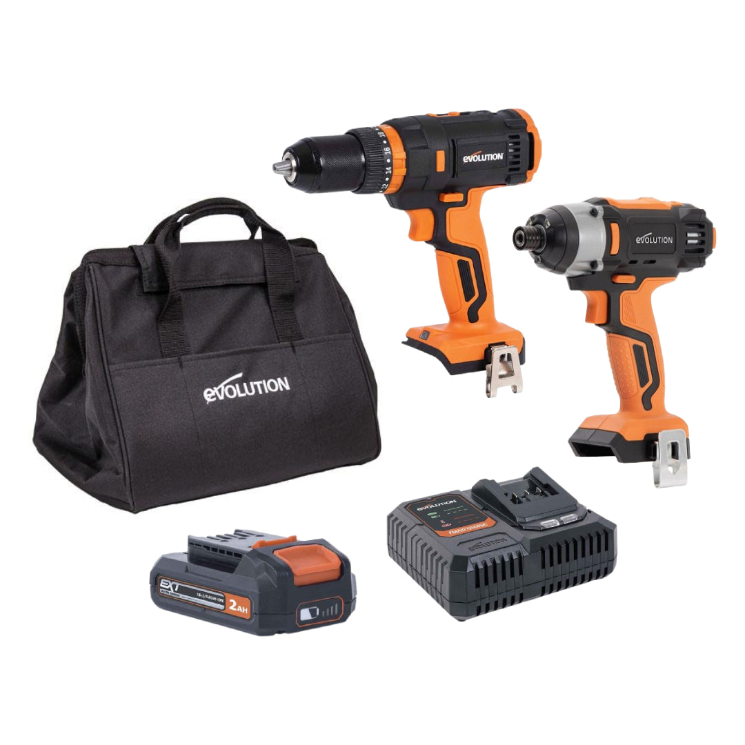 Pakiet wiertarko-wkrętarki Evolution R180IDR-Li + R13CMB-Li + torba