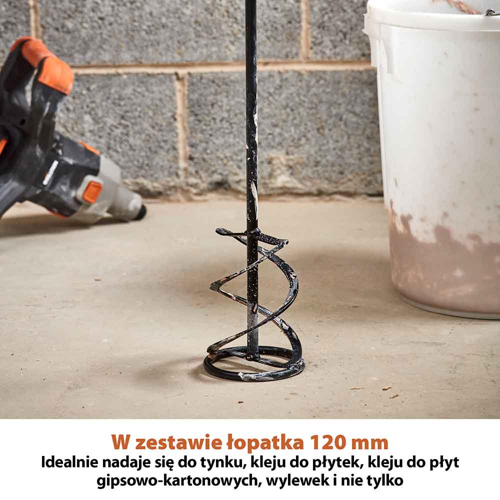 Evolution R120MXR-Li Mikser akumulatorowy 18 V Li-Ion EXT z łopatką Multi-Mix 120 mm