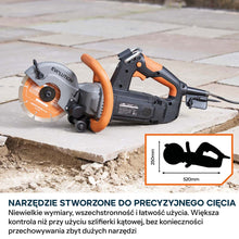Kompaktowa przecinarka do betonu Evolution R150DCT-PRO, 150 mm, z systemem ograniczania prafului wodą, tarczą diamentową Endurance i głębokością cięcia 53 mm