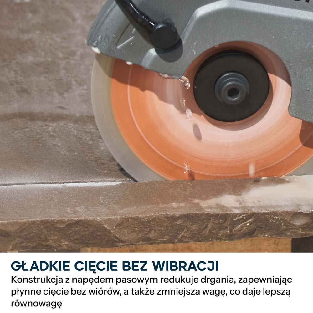 Kompaktowa przecinarka do betonu Evolution R150DCT-PRO, 150 mm, z systemem ograniczania prafului wodą, tarczą diamentową Endurance i głębokością cięcia 53 mm