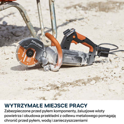Kompaktowa przecinarka do betonu Evolution R150DCT, 150 mm, z tarczą diamentową Endurance i głębokością cięcia 53 mm