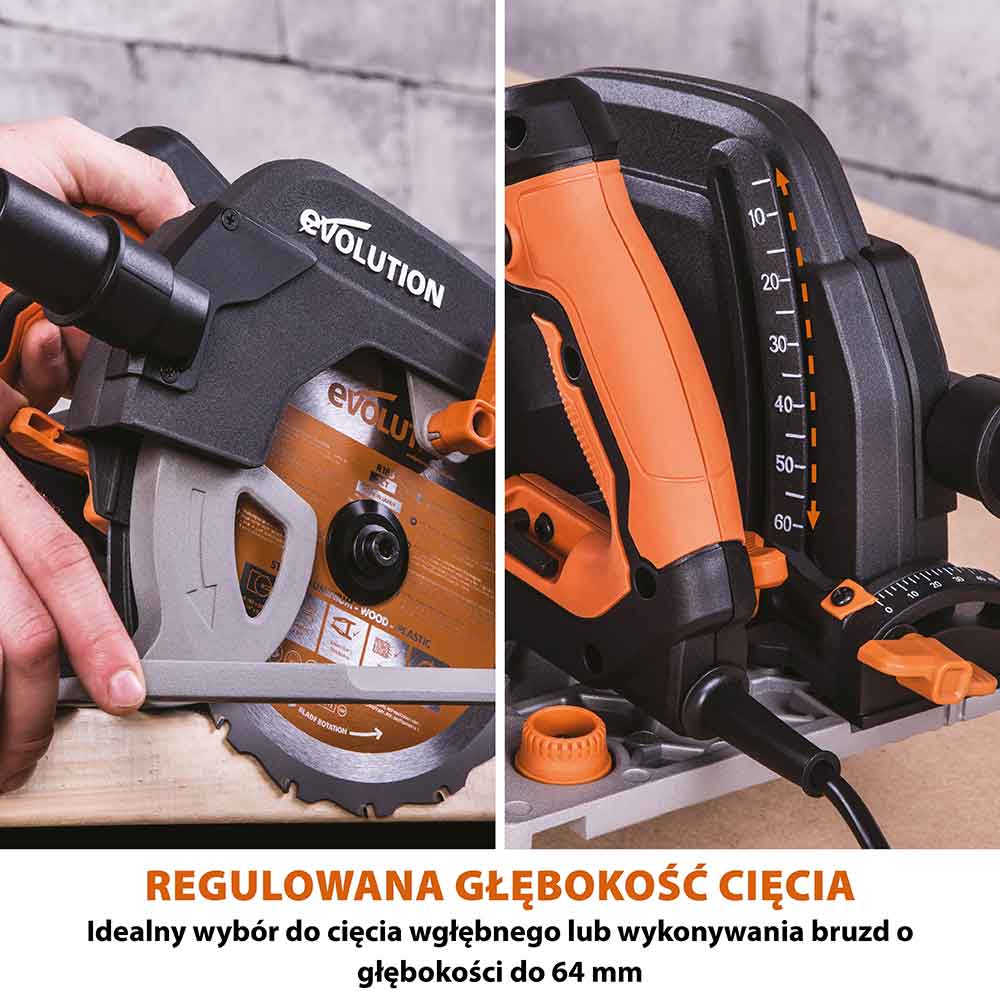 Piła tarczowa Evolution R185CCSX+ 185 mm z wielomateriałową tarczą TCT