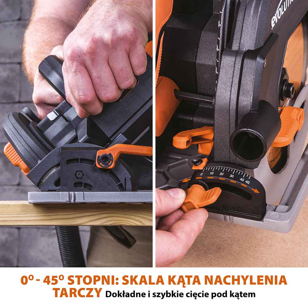 Piła tarczowa Evolution R185CCSX+ 185mm + Szyna prowadząca ST2800-G2 1,4m (1400 mm x 2)