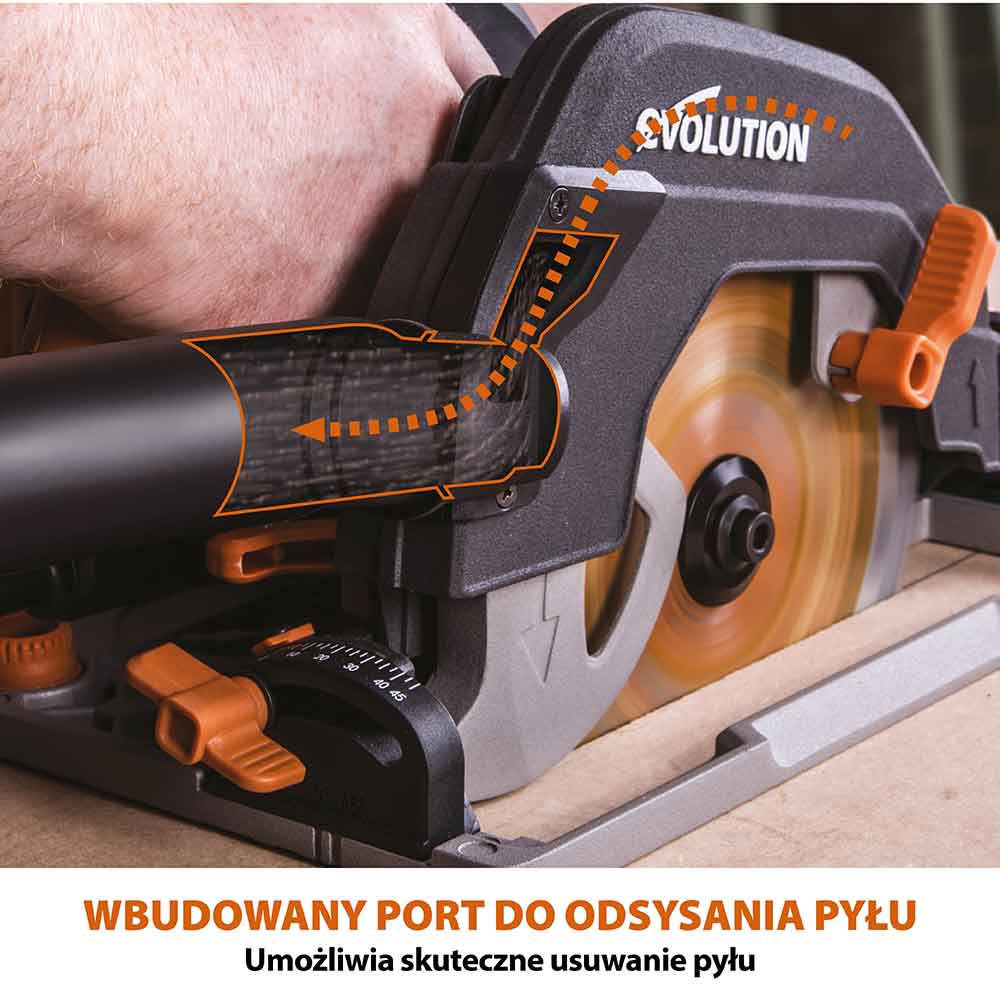 Piła tarczowa Evolution R185CCSX+ 185mm + Szyna prowadząca ST2800-G2 1,4m (1400 mm x 2)