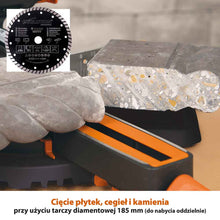 Piła ukośnica Evolution R185SMS+ 185 mm z wielomateriałową tarczą TCT + stojak