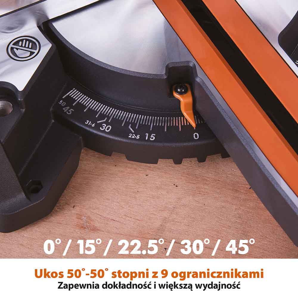 Piła ukośnica Evolution R210SMS+ 210 mm z wielomateriałową tarczą TCT + stojak