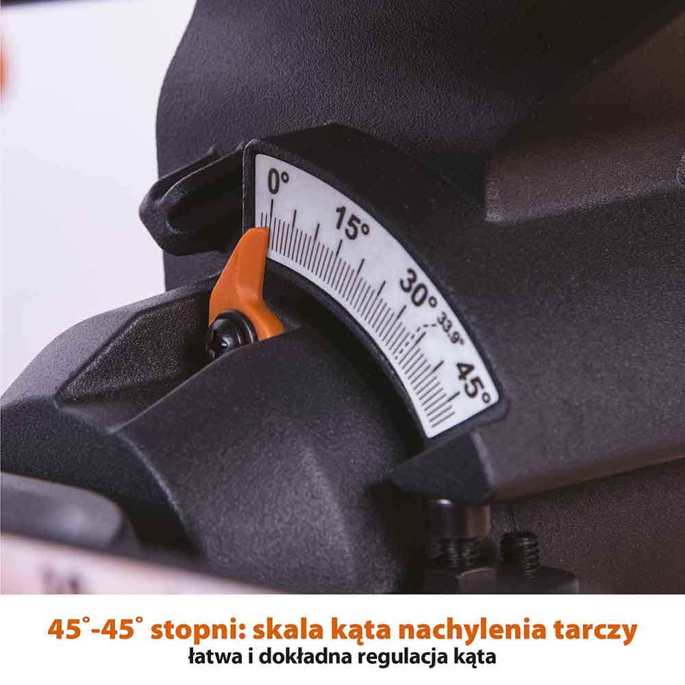 Piła ukośnica Evolution R210SMS+ 210 mm z wielomateriałową tarczą TCT + stojak