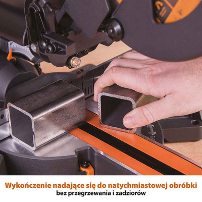 Piła ukośnica Evolution R210SMS+ 210 mm z wielomateriałową tarczą TCT + stojak