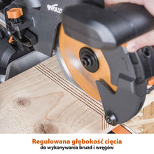 Piła ukośnica Evolution R210SMS+ 210 mm z wielomateriałową tarczą TCT + stojak