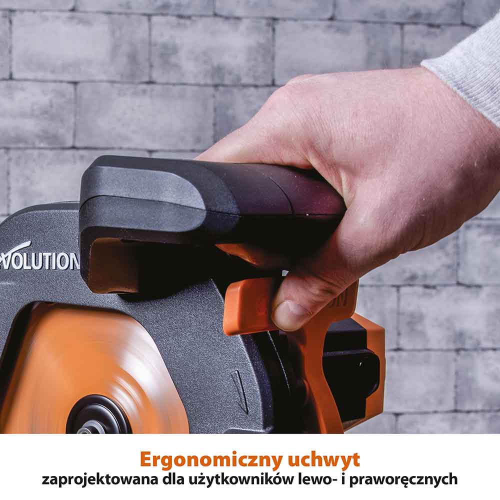 Piła ukośnica Evolution R210SMS+ 210 mm z wielomateriałową tarczą TCT + stojak