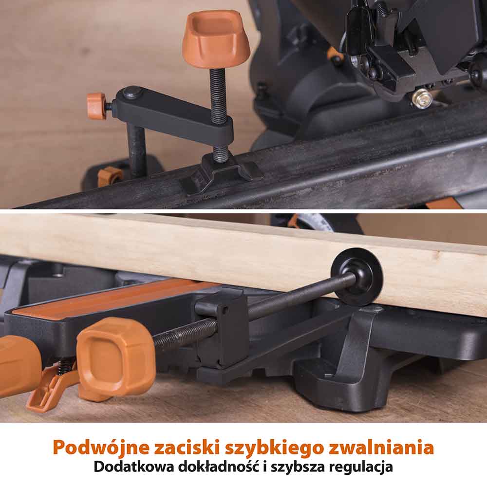 Piła ukośnica Evolution R210SMS+ 210 mm z wielomateriałową tarczą TCT + stojak