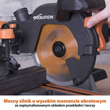 Piła ukośnica Evolution R210SMS+ 210 mm z wielomateriałową tarczą TCT + stojak