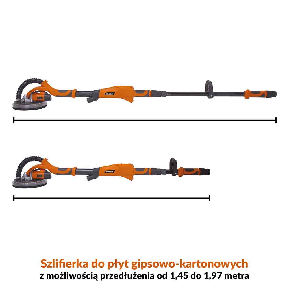 Szlifierka teleskopowa do płyt gipsowo-kartonowych Evolution R225DWS
