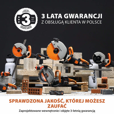 Elektryczna przecinarka tarczowa do betonu Evolution R260DCT-Li z Automatycznym Systemem Zraszania i Akumulatorem