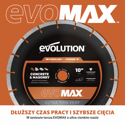 Elektryczna przecinarka tarczowa do betonu Evolution R260DCT-Li z Automatycznym Systemem Zraszania i Akumulatorem