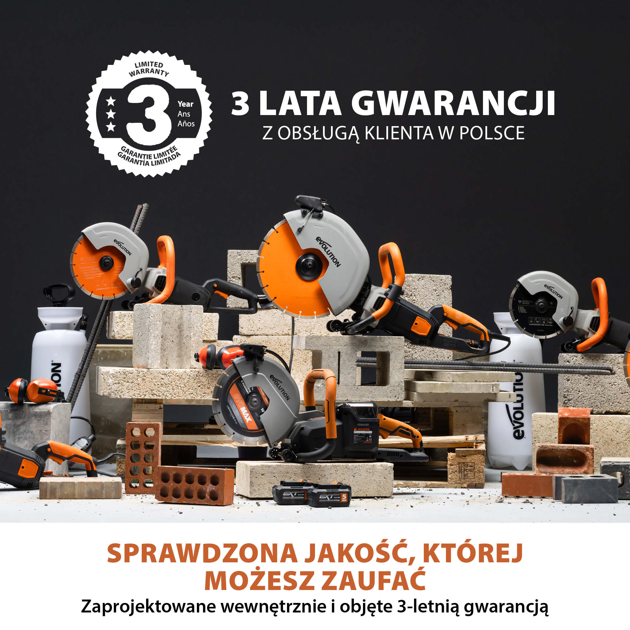 Elektryczna przecinarka tarczowa do betonu Evolution R350DCT 350 mm z ręczną pompą wody