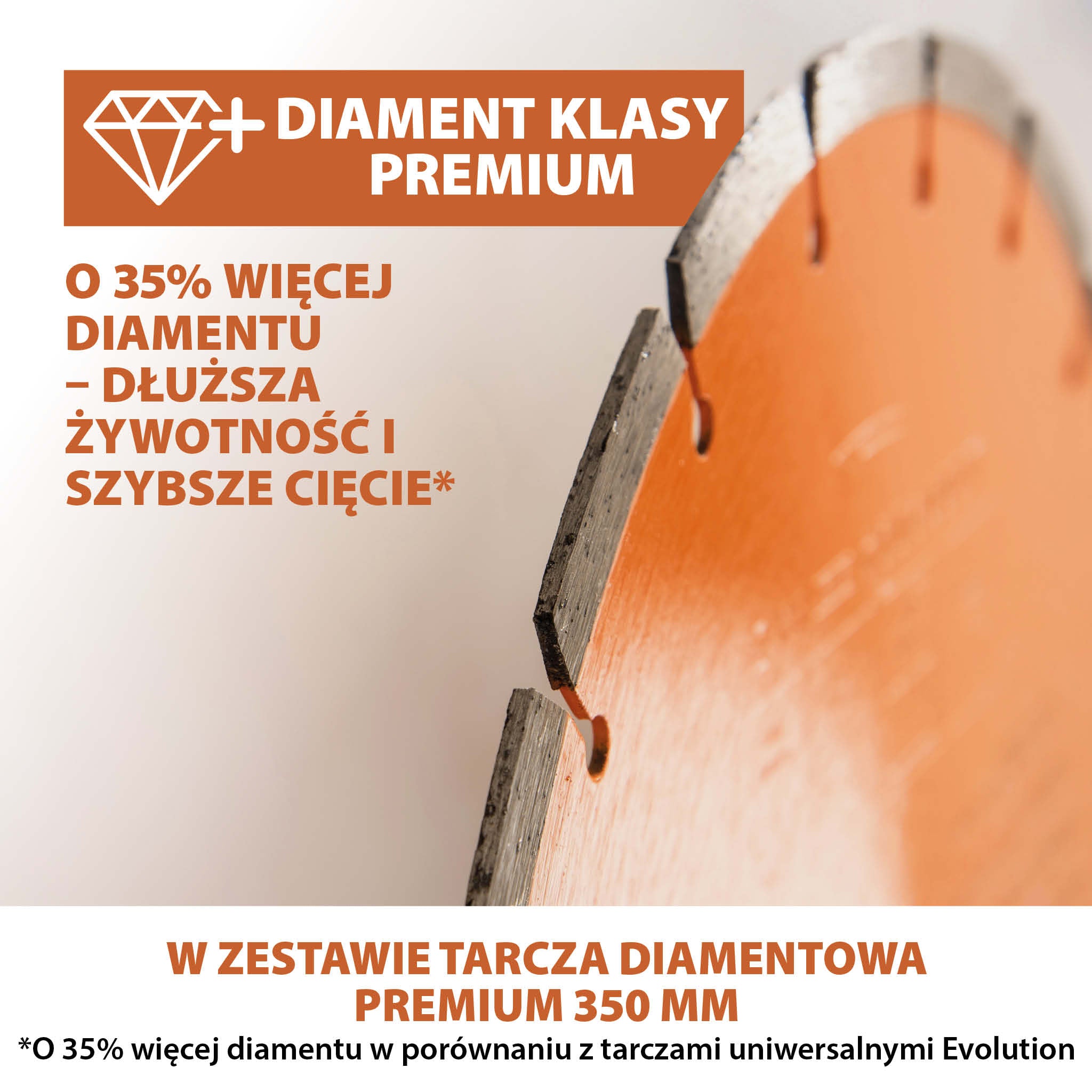 Elektryczna przecinarka tarczowa do betonu Evolution R350DCT 350 mm z ręczną pompą wody
